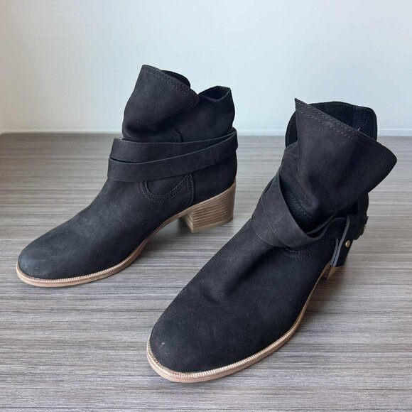 UGG Women's Elora Zip Up Ankle Boots Bootie Size 11 $175 in Black Suede - Picture 3 of 11
